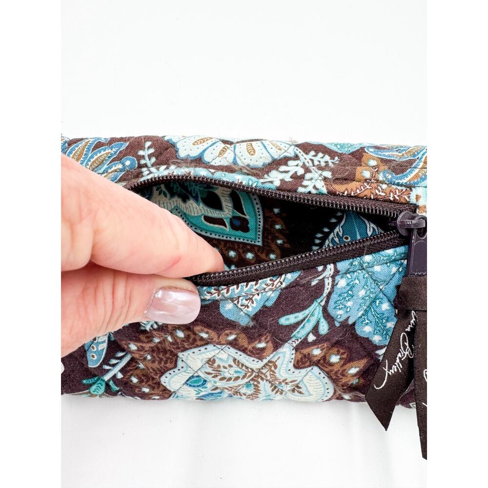 Vera Bradley Java Blue Leaf Wristlet Trifold Clut… - image 7